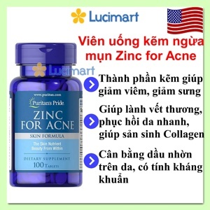 Puritan's pride Zinc for Acne 100 viên