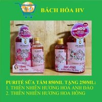 PURITÉ sữa tắm hương hoa thiên nhiên 850ml Tặng 250ml - BACH HOA HV