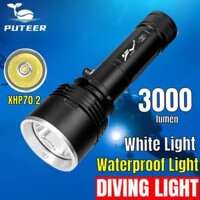 Puteer D617 Đèn Pin Chống Nước Mạnh Mẽ XHP70.2 Led Chống Nước Đèn Pin Lặn 100m Dưới Nước 18650 26650 Bộ