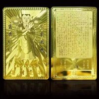 Putuo Mountain Good Wealth Boy Thẻ Phật bằng đồng may mắn Great Putuo Mountain Good Wealth Boy Lucky Brass Buddha Card Great Compassion Mantra Nanwu Guanyin Bodhisattva Lingshan Great Buddha Body Protection Card