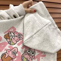 PUYE Áo hoodie in hoạt hình Áo nỉ dài tay mùa đông nữ Áo nỉ trùm đầu Áo nỉ rộng và đơn giản 100% cotton