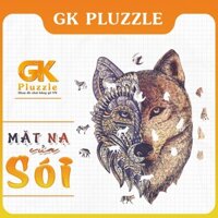 Puzzle Bộ Xếp Hình Gỗ bởi PLUZZLE - Hình Con Sói 3D Siêu Ngầu, Siêu Chất.