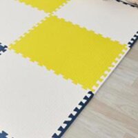 Puzzle Mat Climbing Pad Floor Foam Play Mat - Yellow White Blue 16