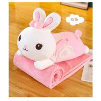 Pvn19424 chăn gối 2 in 1 hình thỏ đáng yêu vừa có gối vừa có chăn t2