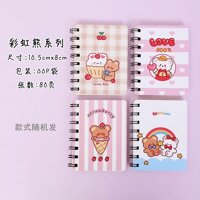 Pvn26990 sổ ghi chép cầm tay mini lò xo , sổ tay ghi chú gáy xoắn hoạt hình dễ thương t2