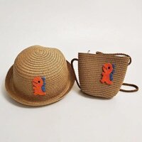 Pvn43131 set mũ túi cói gắn hình khủng long cho bé