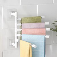 Pvn44834 giá treo khăn dán tường thiết kế xoay 180 độ móc treo đồ inox kệ để đồ nhà tắm giá treo quần áo tiện ích