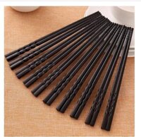 Pvn45712 đũa nhựa đen xoắn cao cấp nhật bản chống trơn chịu nhiệt - set 10 đôi