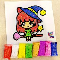 Pvn48346 đồ chơi tô màu tranh mút xốp slime cho bé-tô màu tranh bọt xốp slime