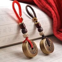 [Pydm] Đồng Nguyên Chất Năm Hoàng Đế Tiền Móc Khóa Mặt Dây Chuyền Đồng Nguyên Chất Đồng Xu Báo Chí Ngưỡng Năm Tầng Dây Bện Di Động Treo