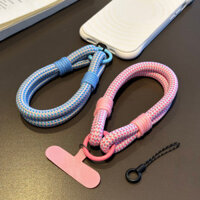 [Pydm] Ốp điện thoại màu dày hai sợi Hàn Quốc Dây bện có kẹp ccd Camera Dây đeo cổ tay Hộp đựng tai nghe Dây treo