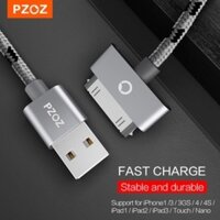 Pzoz Cáp USB Sạc Nhanh 1MCharging Cho iphone 4 s 4s 3GS 3G iPad 1 2 3 iPod Nano itouch 30 Pin Sạc Bộ Chuyển Đổi Dữ Liệu Dây Đồng Bộ 1M