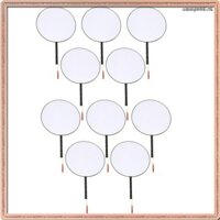 [Q B T C] 10 Chiếc Quạt Vải Lụa 21cm Quạt Trống Tay Cầm Bằng Nhựa Quạt Tròn