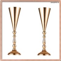 [Q B T C] Bình hoa để bàn 2 mảnh Trang trí trung tâm đám cưới Vàng Đồ trang trí hoa nhân tạo cho phần kỷ niệm