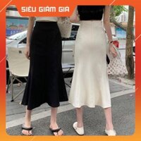 Q Chân váy đuôi cá midi dáng dài ôm body đen trắng có bigsize khóa kéo xẻ sau chất UMI hàn cao cấp siêu hách dáng CV48 Q