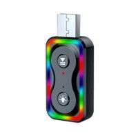 Q1 bluetooth 5.3 Audio Receiver Transmitter HiFi Sound Drivers-free 2-in-1 Car USB Adapter with Colorful Atmosphere Ligh