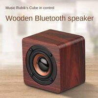 Q1 Loa Bluetooth Không Dây Bằng Gỗ Điện Thoại Di Động Loa Siêu Trầm Di Động Sáng Tạo Vuông Mini Retro Loa Nhỏ