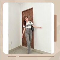 Q161 - QUẦN JEANS NỮ XÁM KHÓI SUÔNG GẤU TO