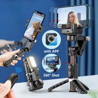 Q18 Gimbal Stabilizer, Desktop Follow-up Mode, Smartphone Selfie Stick with Fill Light for Xiaomi Huawei iPhone Cellphones