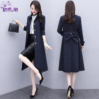 [Q8] Áo khoác kaki Nữ dáng dài 1 hàng nút