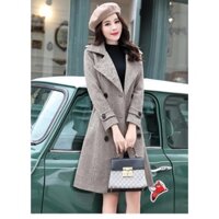 [Q8] Áo khoác Nữ dạ kẻ xương cá măng tô cao cấp