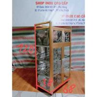 (Q9HCM) - Tủ Úp Bát Xoong Nồi Nhôm Kính - Tủ Chén Nhôm Kính Cao Cấp Màu Vàng Đồng - Tủ Úp Chén Nhôm Kính - ( Feeship KV