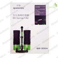 QANVEE - BIO Sponge Filter QS-200A | Lọc Bio có ngăn chứa vật liệu lọc cho hồ cá thủy sinh