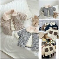 [QCCC] Áo khoác phao trẻ em lót lông trần bông siêu ấm dày dặn ấm áp cao cấp cho bé