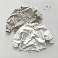 [QCCC- Shubimkids]-A08- Áo Sơ Mi Đũi Cổ Tàu Dài Tay Chất Mềm Mại Dễ Phối Đồ Cho Bé