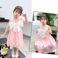 QCCC - Váy công chúa voan chấm bi phong cách tiểu thư thời trang mẫu mới 2022 cho bé gái đi tiệc( Ảnh shop tự chụp )