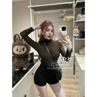 QCL1 A8131 Áo thun dài tay pha lưới co giãn tốt siêu xinh mix cả thế giới