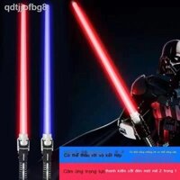 ✟qdtjjofbg8✒ Đồ chơi kiếm nhật đen katana phát sáng - Bộ 2 kiếm phát sáng đồ chơi có đèn LED hóa trang phim Star Wars tặ