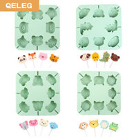 Qeleg khuôn silicon kẹo mút động vật 8 lỗ khuôn làm bánh mousse bánh mì khuôn bánh quy sô cô la khuôn làm bánh khuôn làm bánh Silicone dụng cụ làm bánh khuôn làm bánh Madeleine chống dính