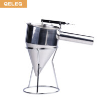 Qeleg Phễu tách bằng thép không gỉ dung tích lớn và đa chức năng Thiết bị tách hình nón cầm tay dụng cụ làm bánh hình bạch tuộc bột nhão