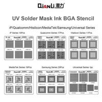 Qianli Green Oil Net UV Mặt nạ hàn Bộ mực cho điện thoại / HuaweiSamsung Bo mạch chủ CPU IC Chip Rework BGA Reballing Stencil