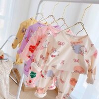 Qianqian QQ 25-03 Sản Phẩm Mới Quần Áo Thu Đông Trẻ Em Quần Dài Phù Hợp Với 2024 Phong Cách Mới Thu Đông Bé Trai Bé Gái Quần Lót Giữ Nhiệt Dài Tay Homewear Phù Hợp Với