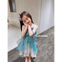 Qianqian QQ Girls Tik Tok Bán Chạy Mùa Hè 2024 Trẻ Em Công Chúa Bé Mới Phong Cách Trung Hoa Tính Khí Thời Trang Phong Cách Mới Bé Gái Nàng Tiên Cá Đầm Sling