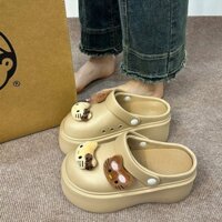 Qiaoyiluo Dép xỏ ngón theo chủ đề mèo gót chân 5-8cm sành điệu có đế cao su dành cho nữ