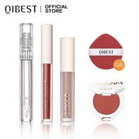 QIBEST 5/set makeup lip gloss + lipstick + concealer + blusher+ Powder puff