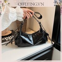 [Qiflying.vn] Túi đeo vai phong cách Punk Y2K Hobo Túi xách nữ da PU