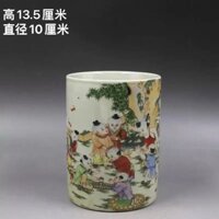 Qingtongzhi Năm-Made Pastel Nhân Vật Gốm Jingdezhen Bút Đồ Trang Trí Cổ Học Nhà Nội Thất Sứ Bộ Sưu Tập Cổ 3.28p