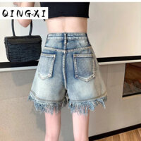 QINGXI quần short nữ quần đùi nữ jean INS fashionable cozy casual A94L033 18Z240501