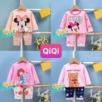 (QIQI 26-36kg)Đồ bộ bé gái quảng châu xuất hàn QIQI Quần áo trẻ em chất thun cotton cho bé gái từ 26-36kg (7-11 tuổi)