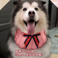 Qiqijia Handmade Phong Cách Hàn Quốc ins Nhỏ Vừa Chó Lớn Chống Thấm Nước Yếm Khăn Nước Bọt Khăn quàng Cổ Golden Retriever Chow Thời Trang Chất Lượng Cao