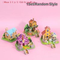 【QIXIANG1】 1 bộ thẻ Câu Đố ba chiều 3D Tự làm Mô hình nhà trẻ em lắp ráp đồ chơi giáo dục