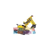 QIZHILE 23004  MÁY XÚC XÂY DỰNG bộ đồ chơi xếp lắp ráp ghép mô hình Master Bulider Cỗ Máy Xây Dựng 441 khối