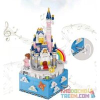QIZHILE 91001  HỘP NHẠC LÂU ĐÀI DISNEY bộ đồ chơi xếp lắp ráp ghép mô hình Disney Princess MUSIC BOX Công Chúa 789 khối