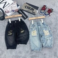 QJ333 - Quần jean nhí CHO BÉ ráck hình chiếc túi được đáp caro vàng bên trong - 5723 XMG