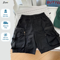 QK25_02 Quần short kaki túi hộp phing cách Hàn Quốc cho bé trai form từ 9kg đến 32kg