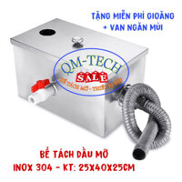 QM-TECH: Bẫy Mỡ, Bể Tách Mỡ, Lọc Mỡ INOX 304 Dùng Cho Nhà Bếp, Không Lo Tắc Ống Thoát